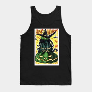 Happy Halloween Stack of Green Pumpkins Tank Top